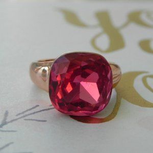 4.82 ct. Cushion Pink Zircon Ring Fancy Cut